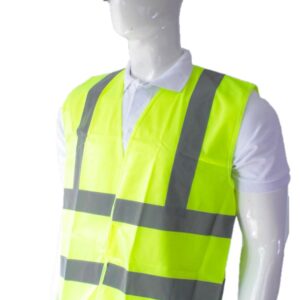 Chaleco reflectivo de seguridad poliéster 100% con cinta plata